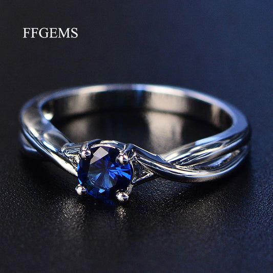 bague en argent pierre bleu