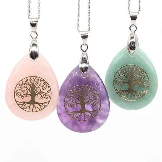 collier arbre de vie en pierre naturelle